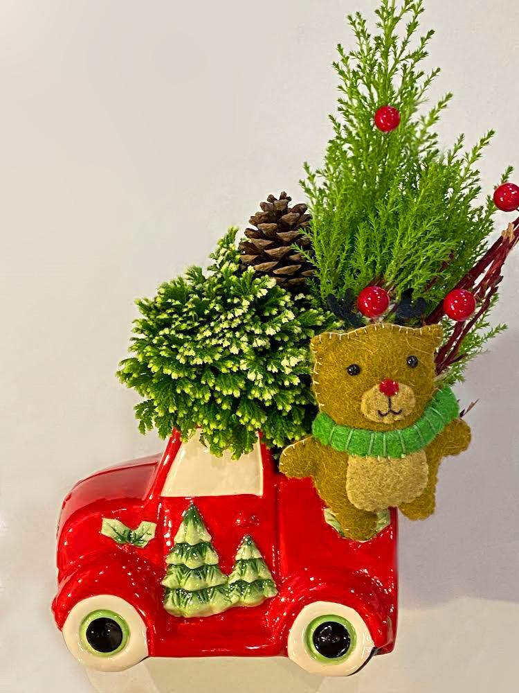 Festive Holiday Truck Planter image 0