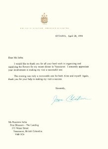 Prime Minister Letter